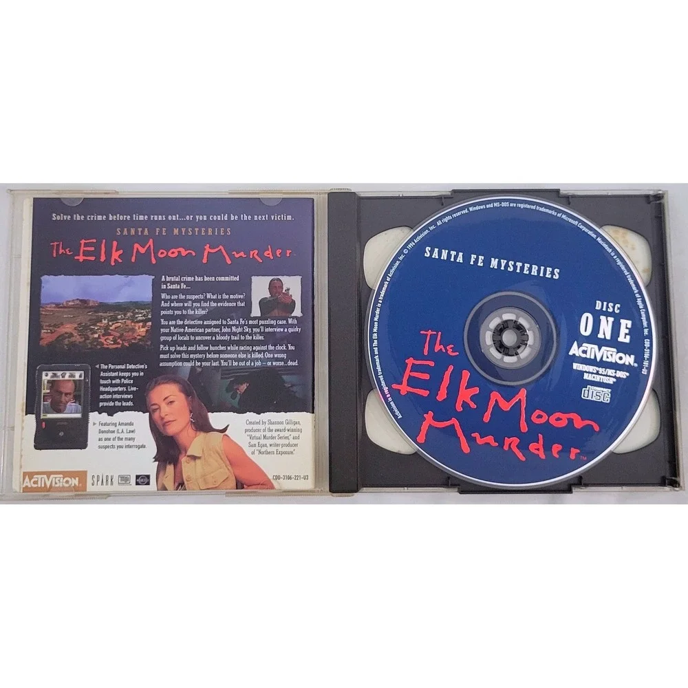 Santa Fe Mysteries The Elk Moon Murder PC Mac‎ 1996 Retro Vintage Game 2 Discs